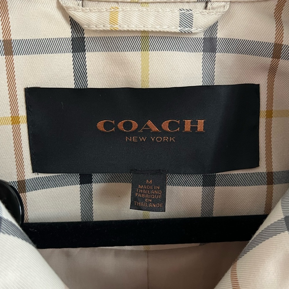 Coach Tattersall double breasted plaid trench coat - Picture 11 of 14